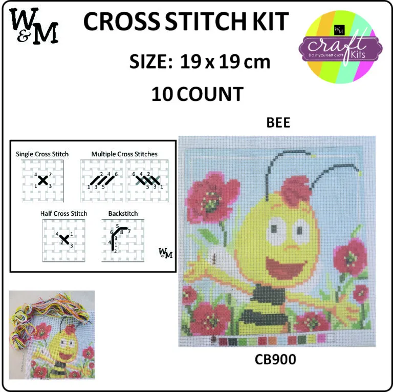 Cross Stitch Kit Bee 19x19- Disc