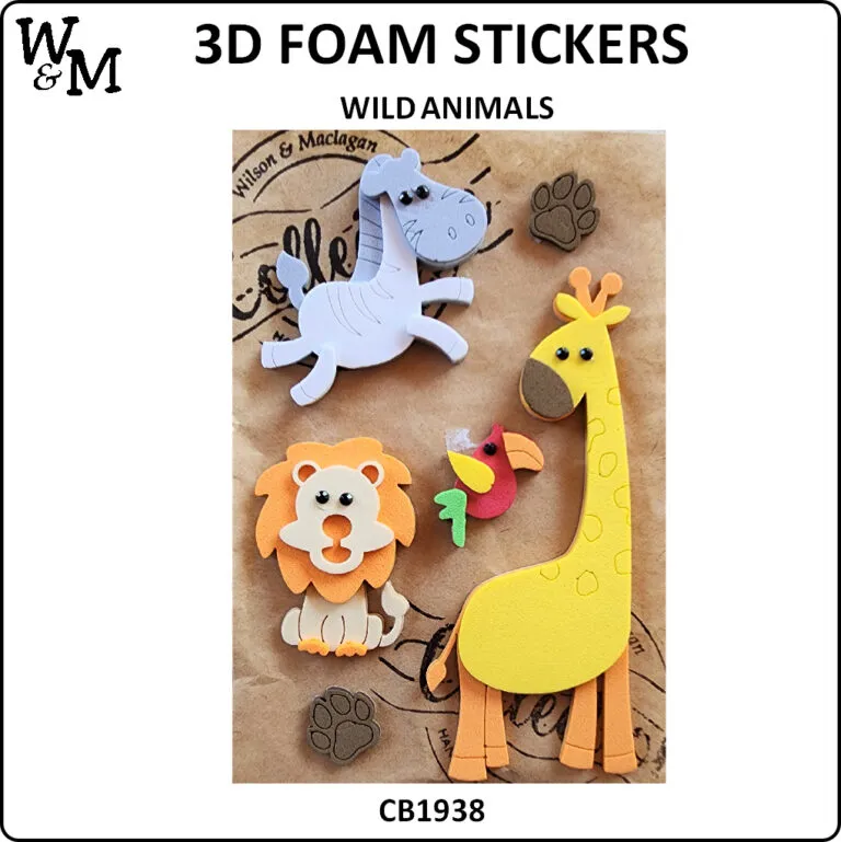 Foam Sticker 3D Wild Animals
