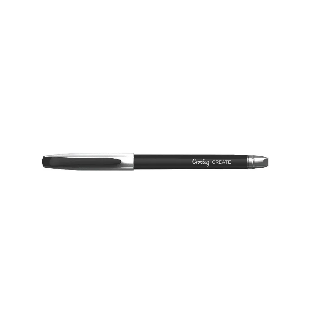 [16001396066817] Pen Oil Gel Black 12`s - Croxley