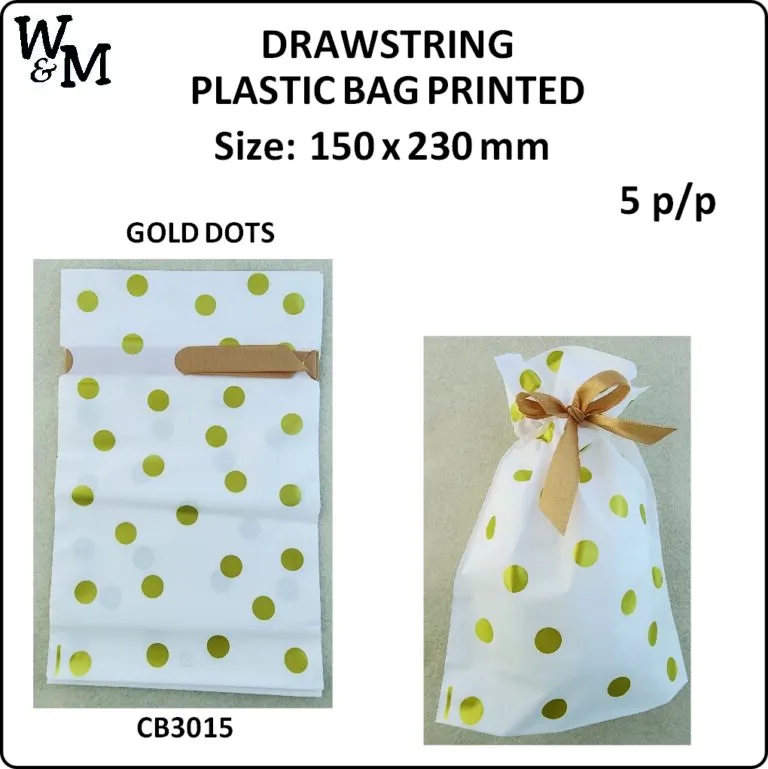 Gift Bag Gold Dots 150x230 5pp