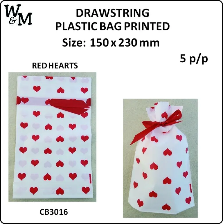 Gift Bag Red Hearts 150x230 5pp