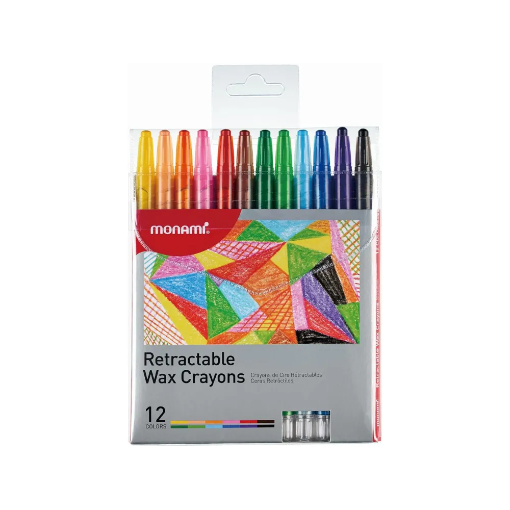 Wax Crayons Retractable Monami 12`s