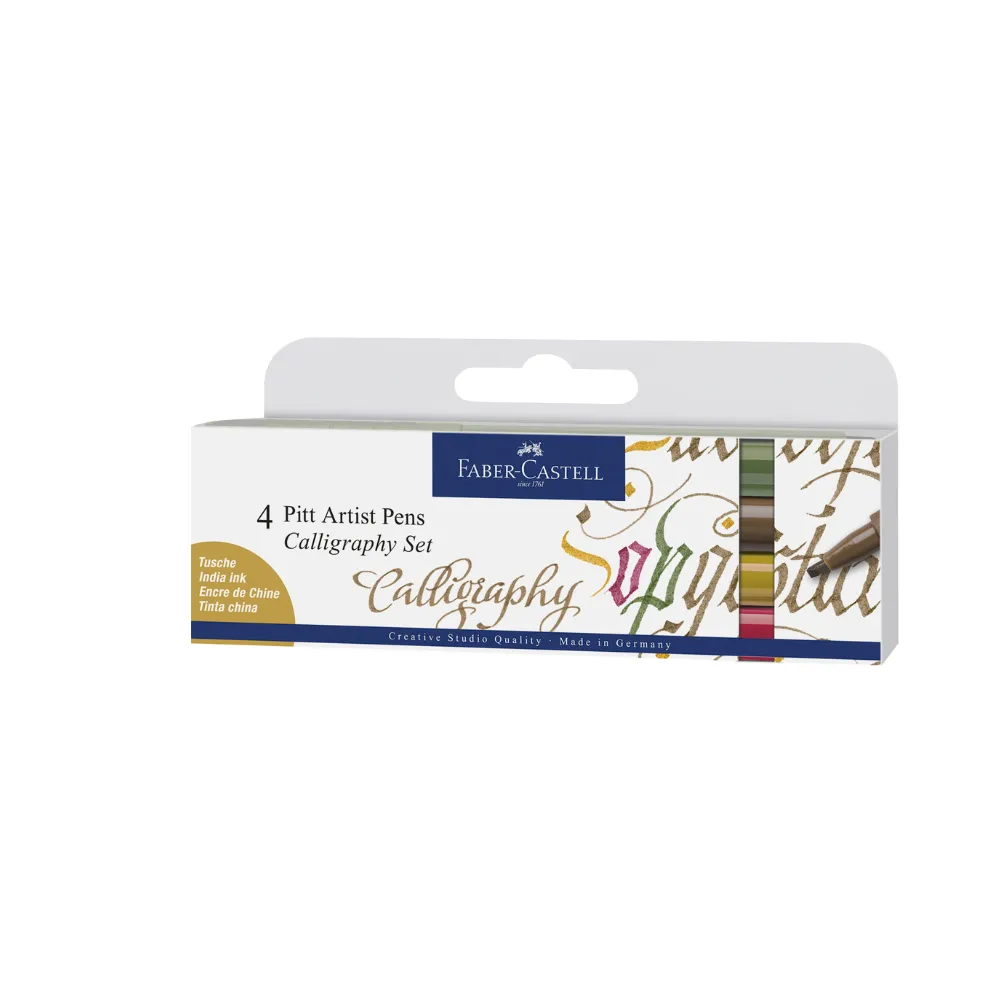 [4005401675051] 4 Pitt Artist Pens Calligraphy Set - Faber-Castell 