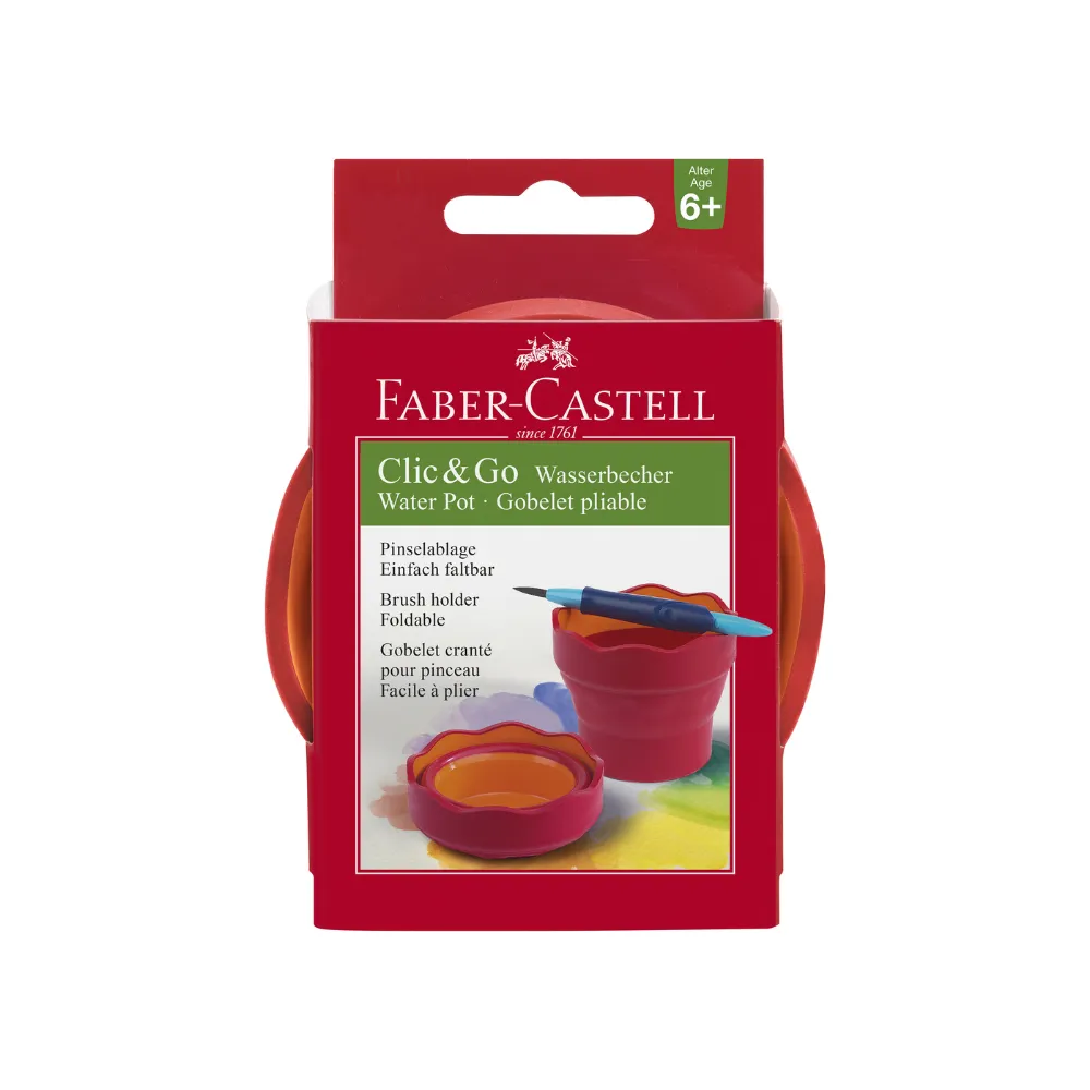 [4005401815174] Clic & Go Water Pot Red - Faber-Castell
