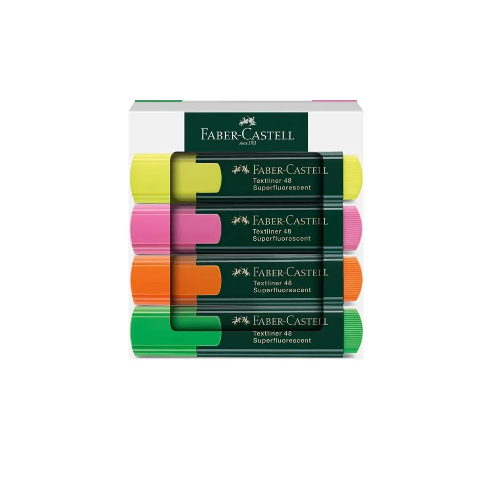 Highlighter Textliner 48 Super Fluorescent 4`s  - Faber-Castell