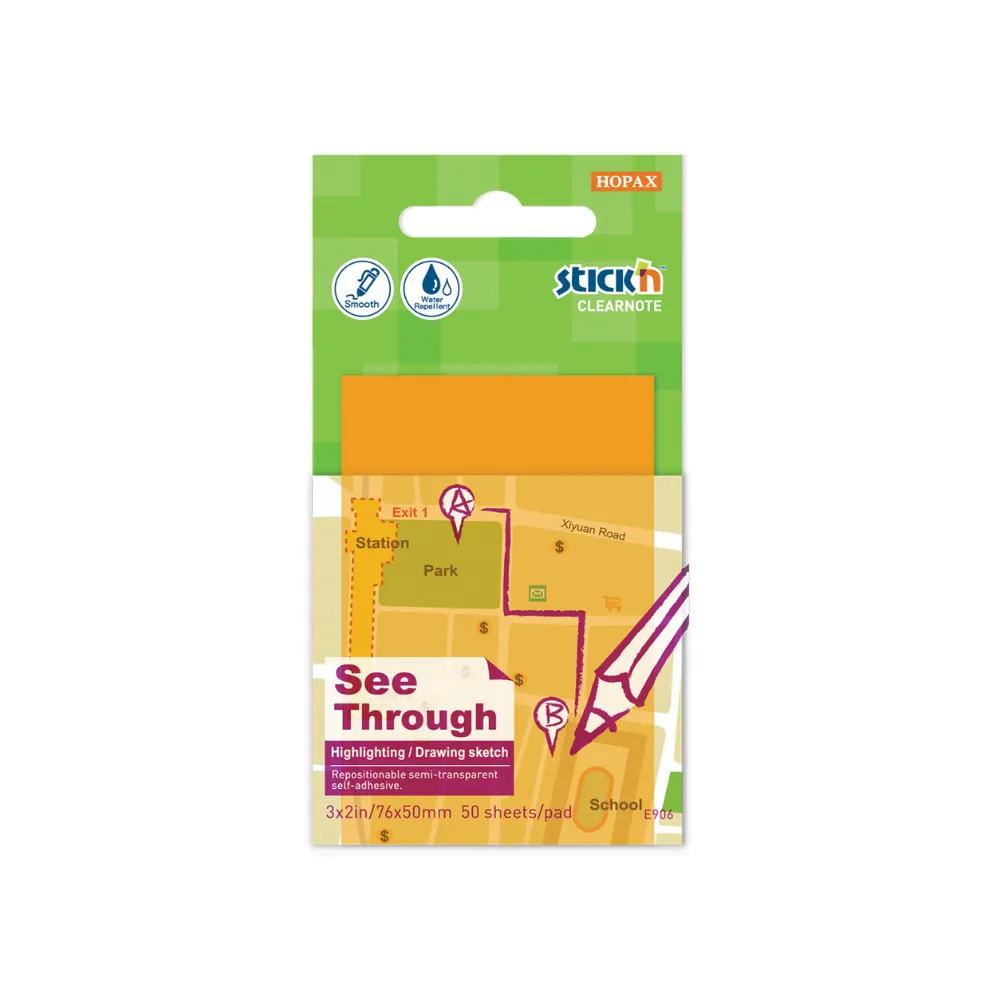 Stick `n Note 76x50mm 50 Sht Orange