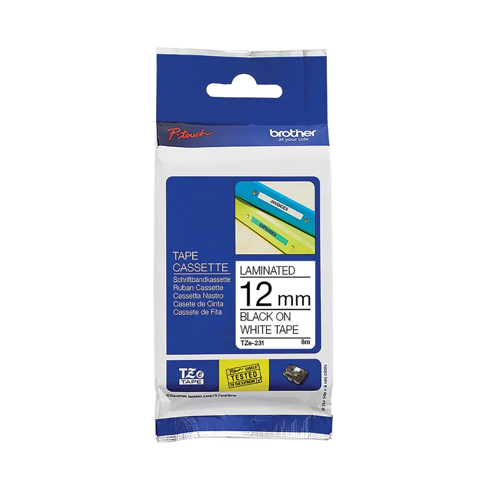 Brother Tape TZe-231 12 mm Black On White