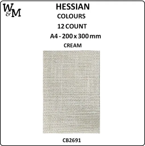 Hessian 12ct Cream A4 - Disc