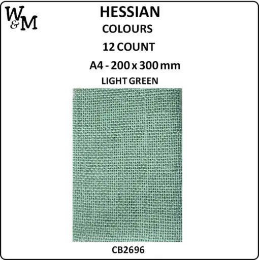 Hessian 12ct Lt green A4 - Disc