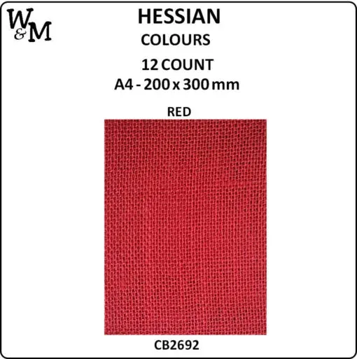 Hessian 12ct Red A4 - Disc