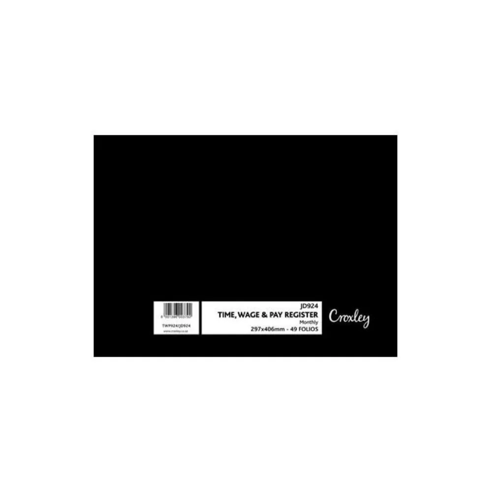 [6001396003792] Croxley Book Time Register JD924 -Croxley  