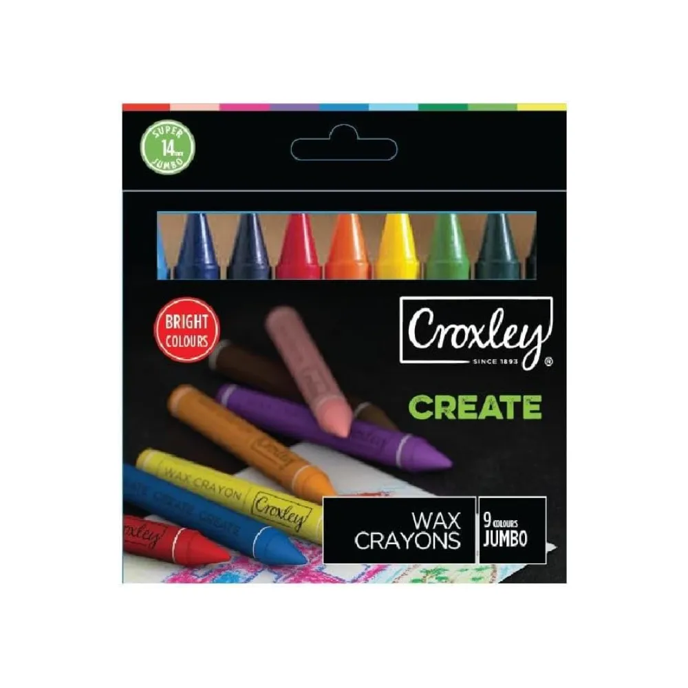 [6001396064885] Wax Crayons Jumbo Create 9`s - Croxley