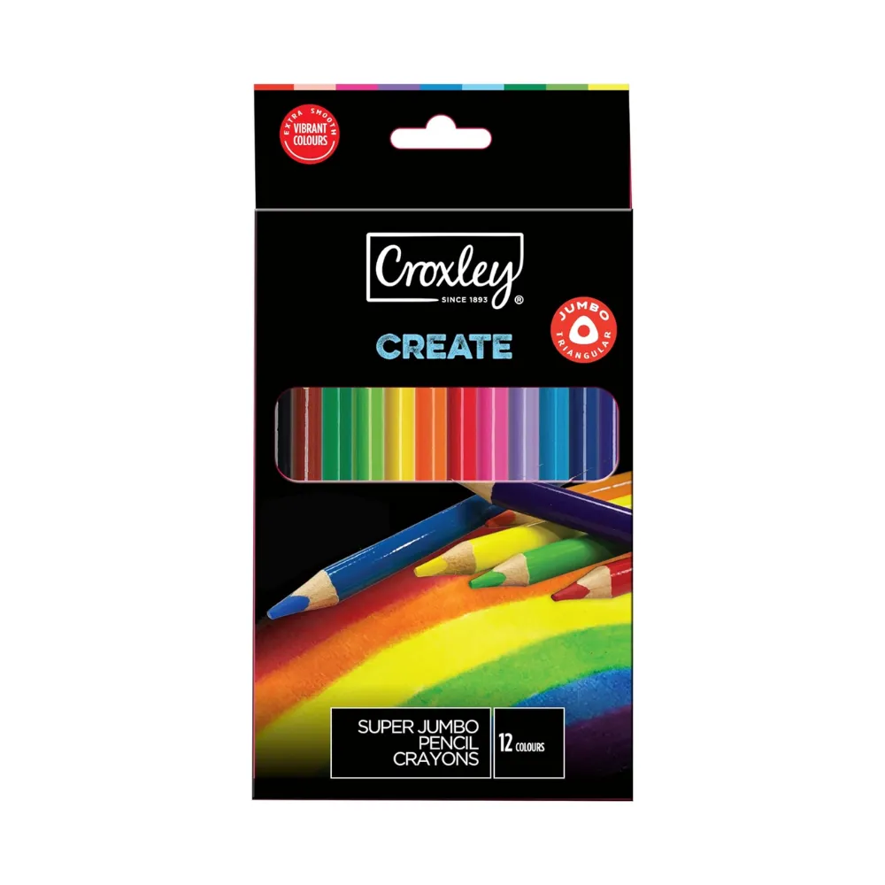 [6001396068289] Pencil Colouring Jumbo Create 12`s - Croxley 