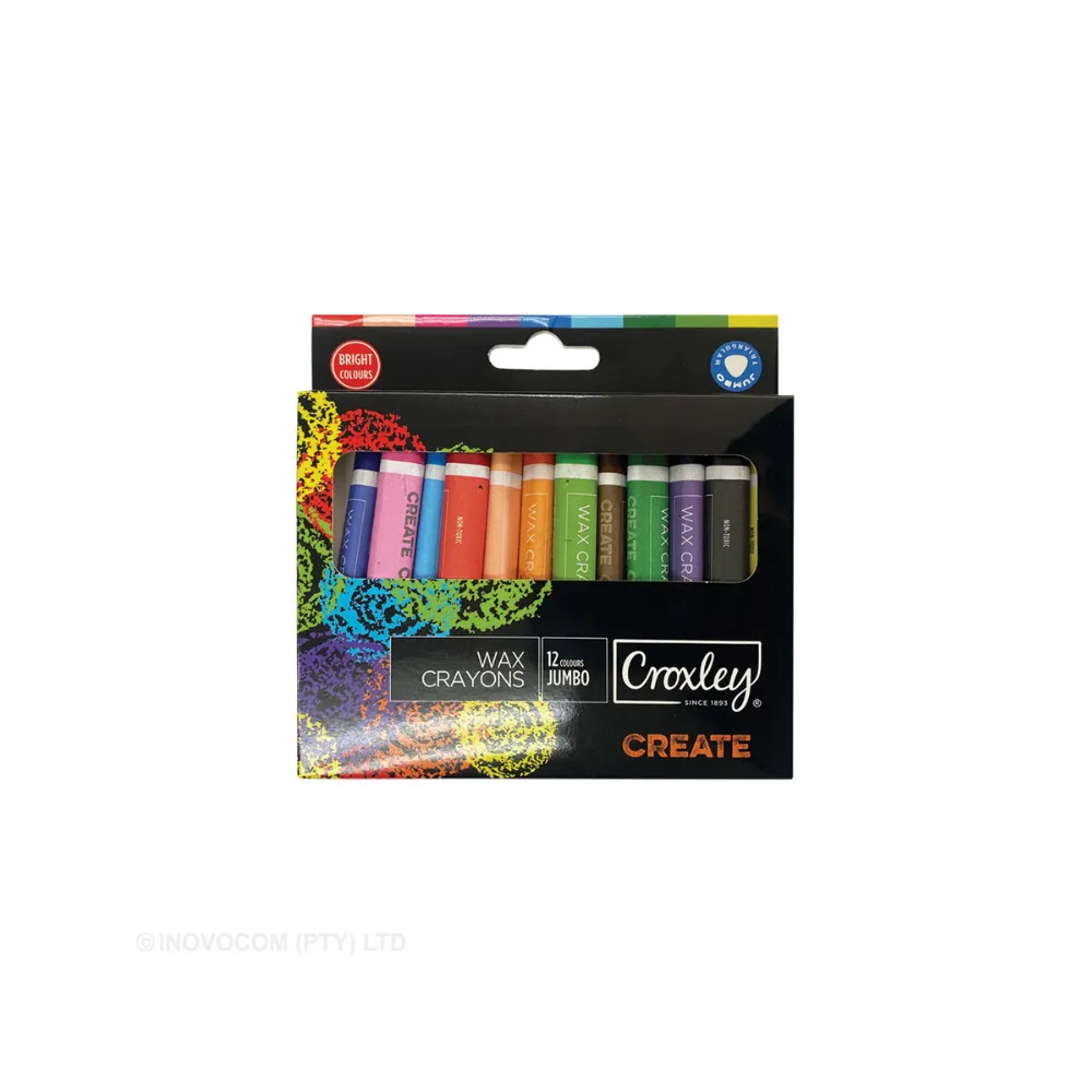 Jumbo Wax Crayons Triangle 12`s - Croxley