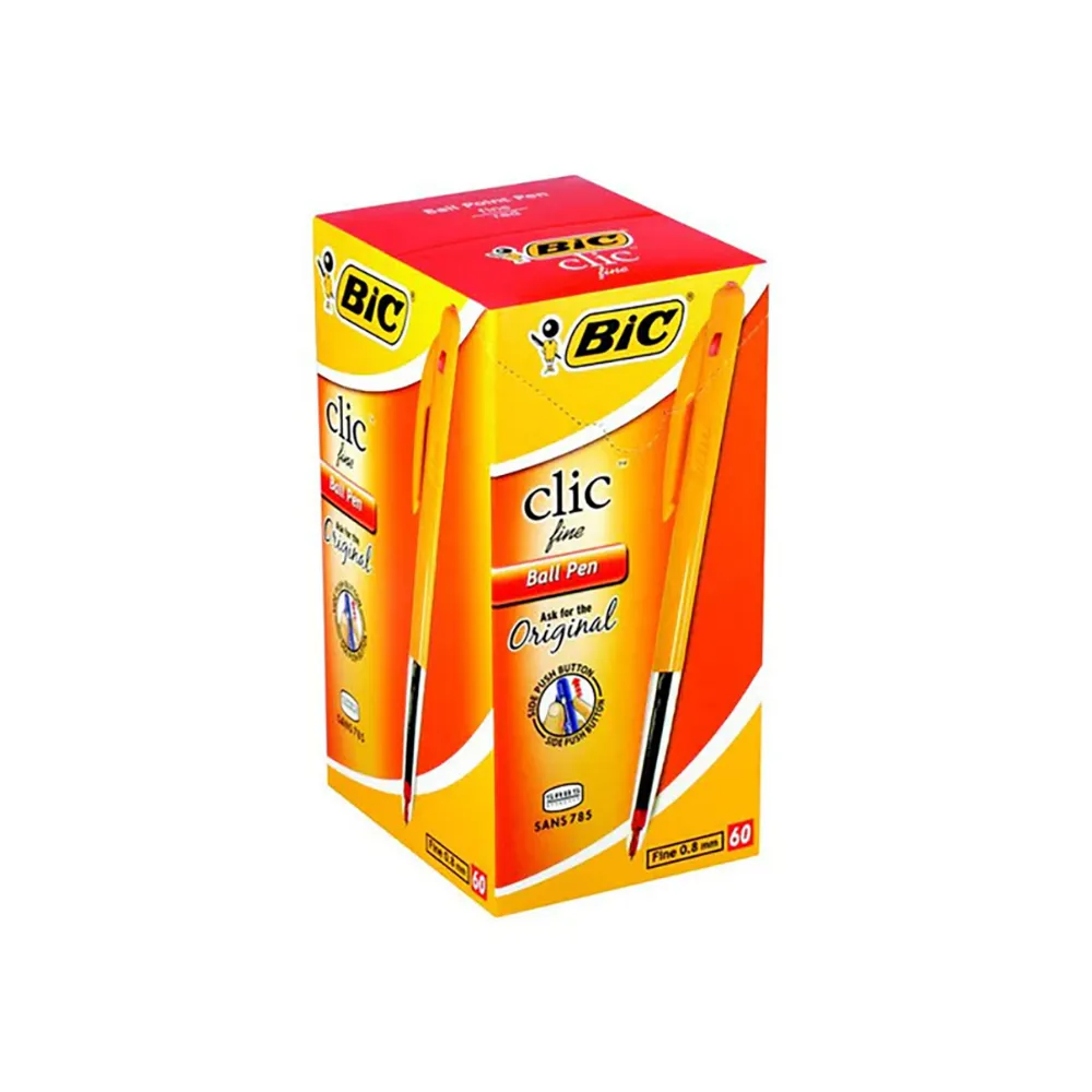 [6001539104058] Pen Bic Clic Fine Red 60`s