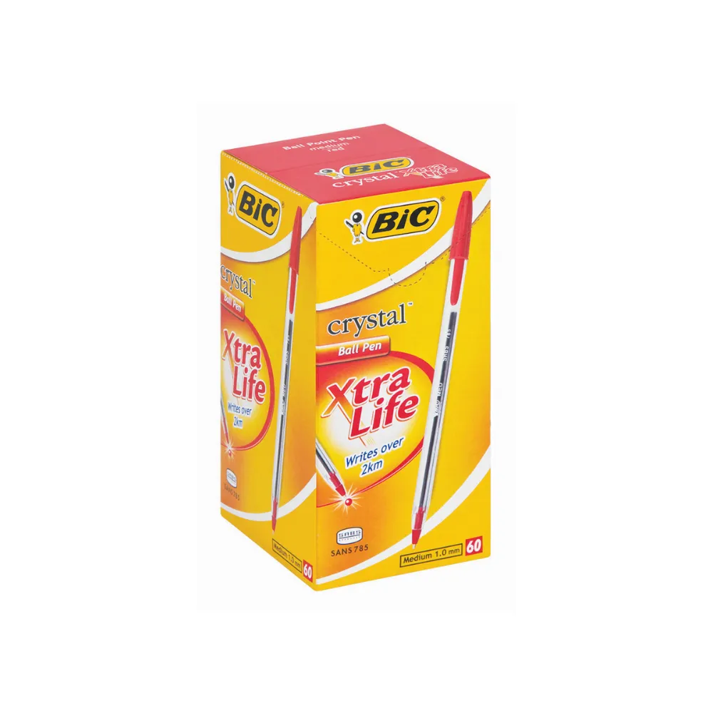 Pen Bic Crystal Med Red 60`s