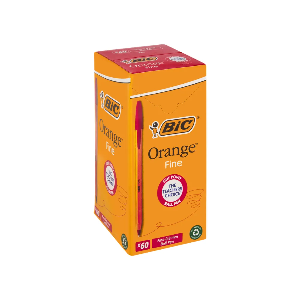 [6001539185163] Pen Bic Orange Fine Red 60`s