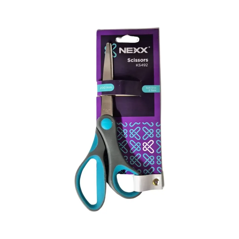 Scissor 12.5cm 2 tone soft grip grey/blue - Interstat