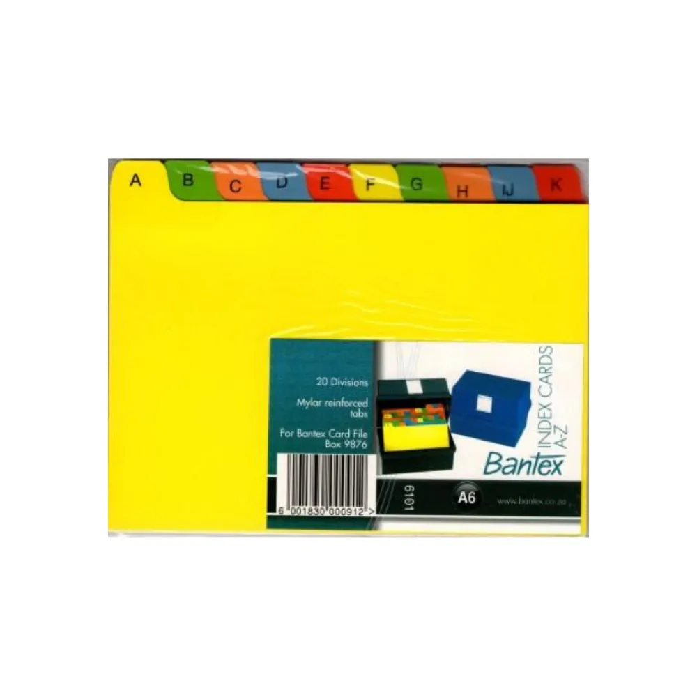 [6001830000929] A-Z Index Cards A5 - Bantex 