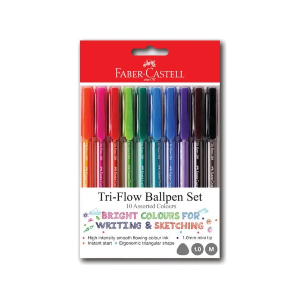 Pen Triflow Ballpen Set 10`s - Faber-Castell - Barcode Changed