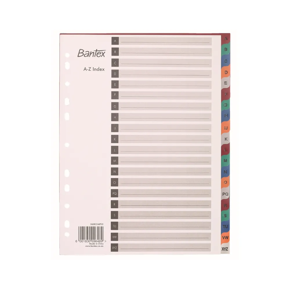 Index Division A4 A-Z division PP - Bantex