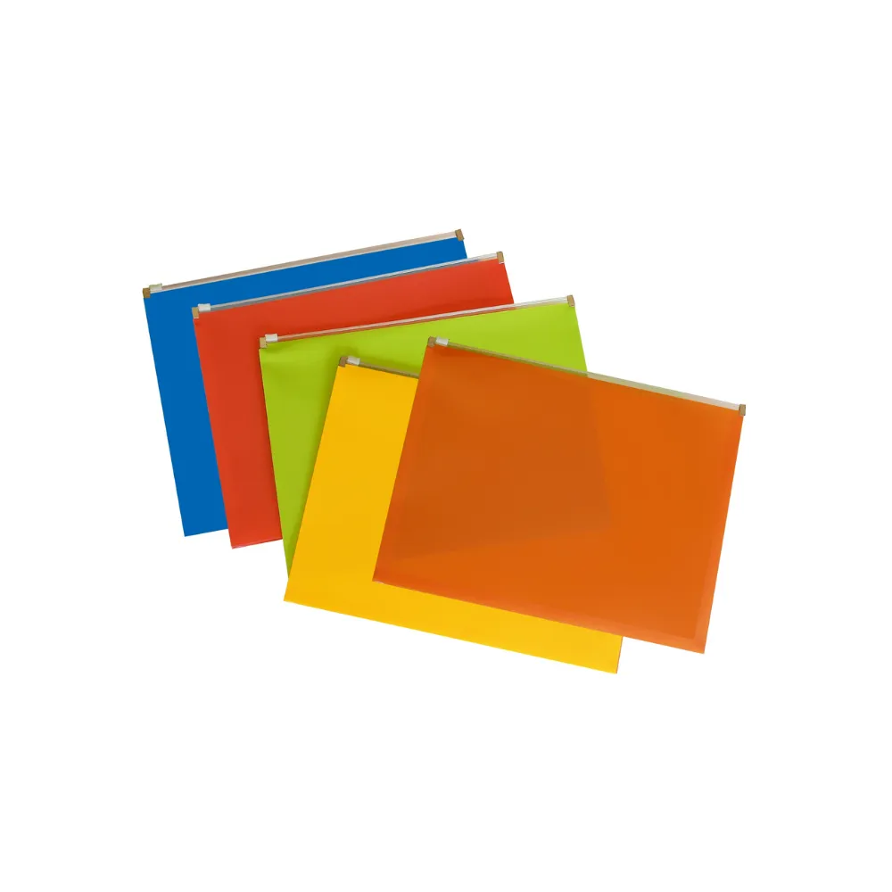 Document Bag A4 with Zipper Assorted Bantex 