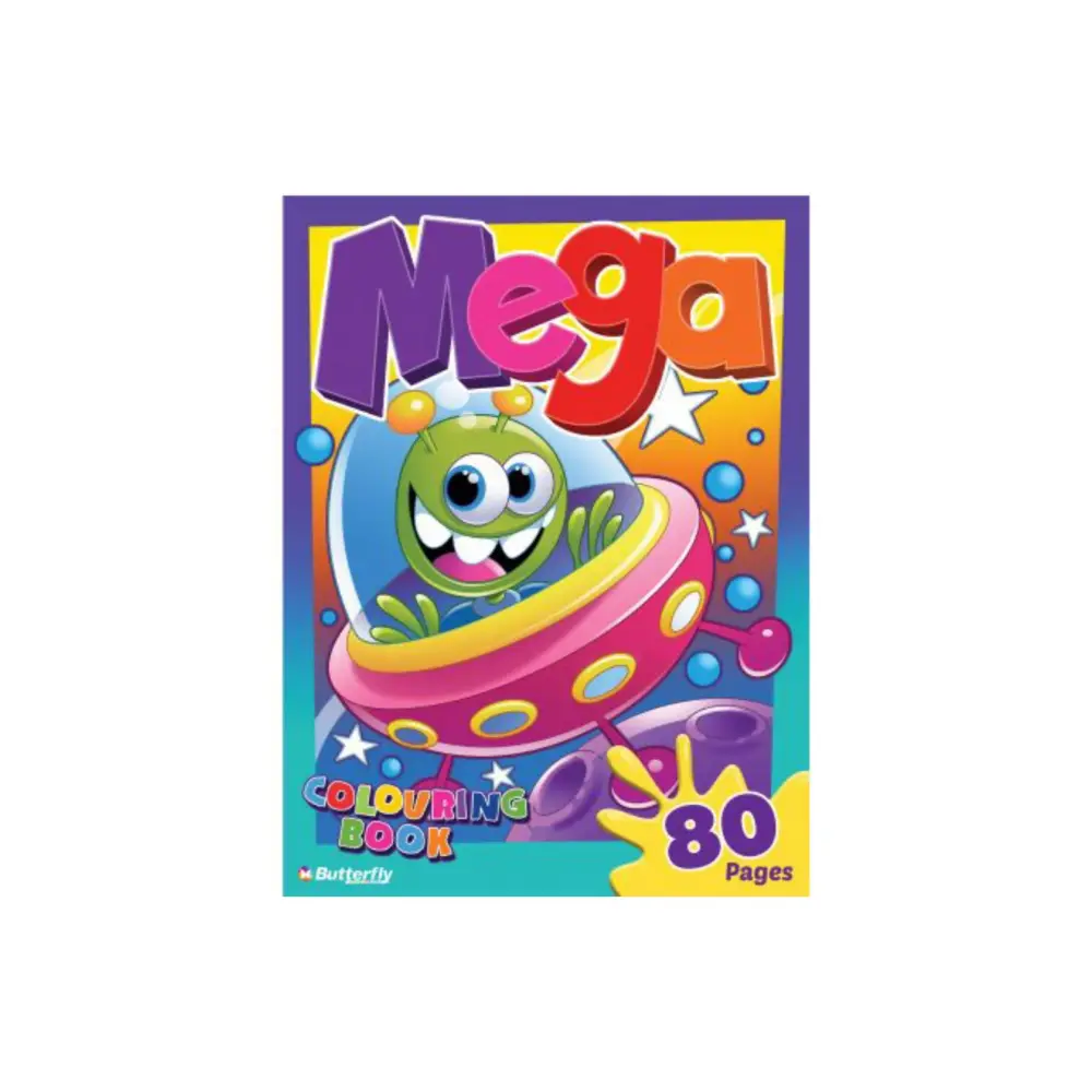 [6002242014795] Colouring Book 80p Mega - Butterfly