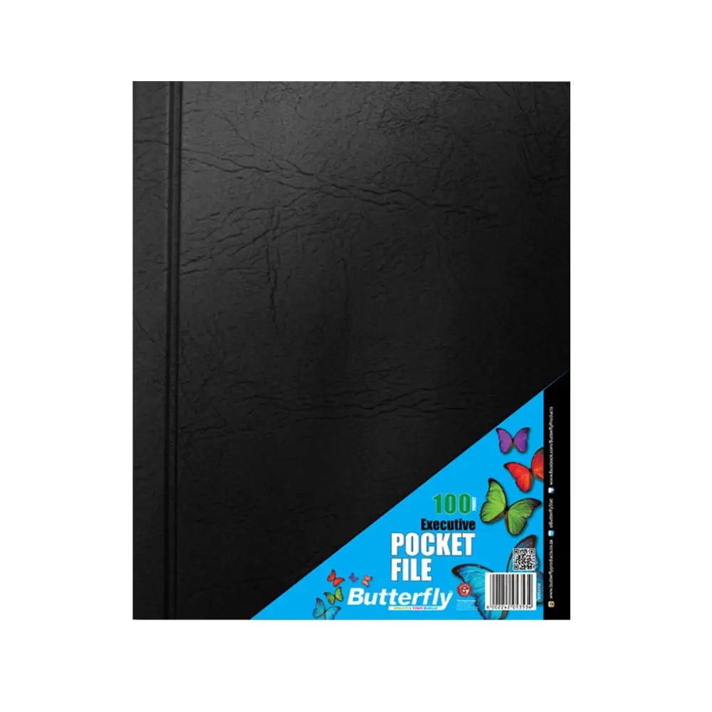 [6002242053534] File Executive 100 page Black - Butterfly 