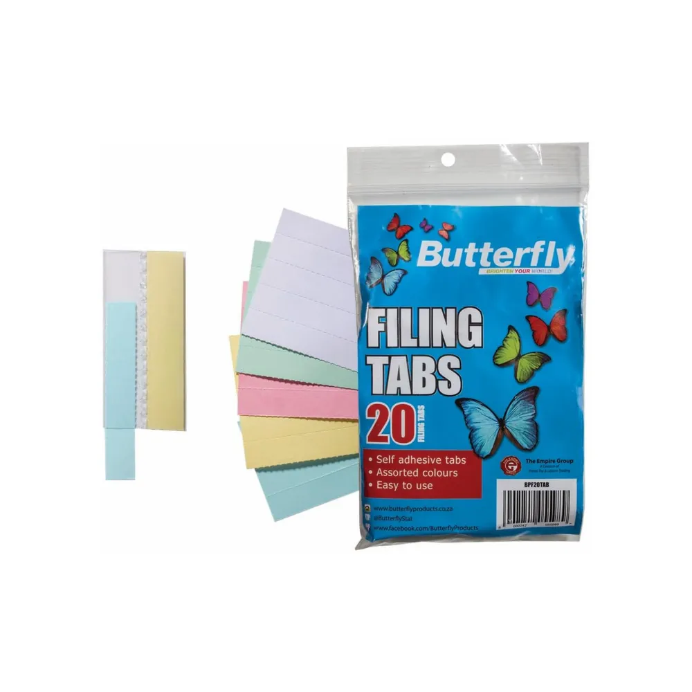 [6002242055989] Filing Flip Tabs 20 Slf Adhesive - Butterfly