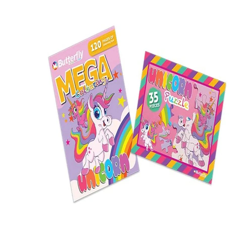 [6002242071149] Unicorn 120g Colouring Book + Puzzle - Butterfly