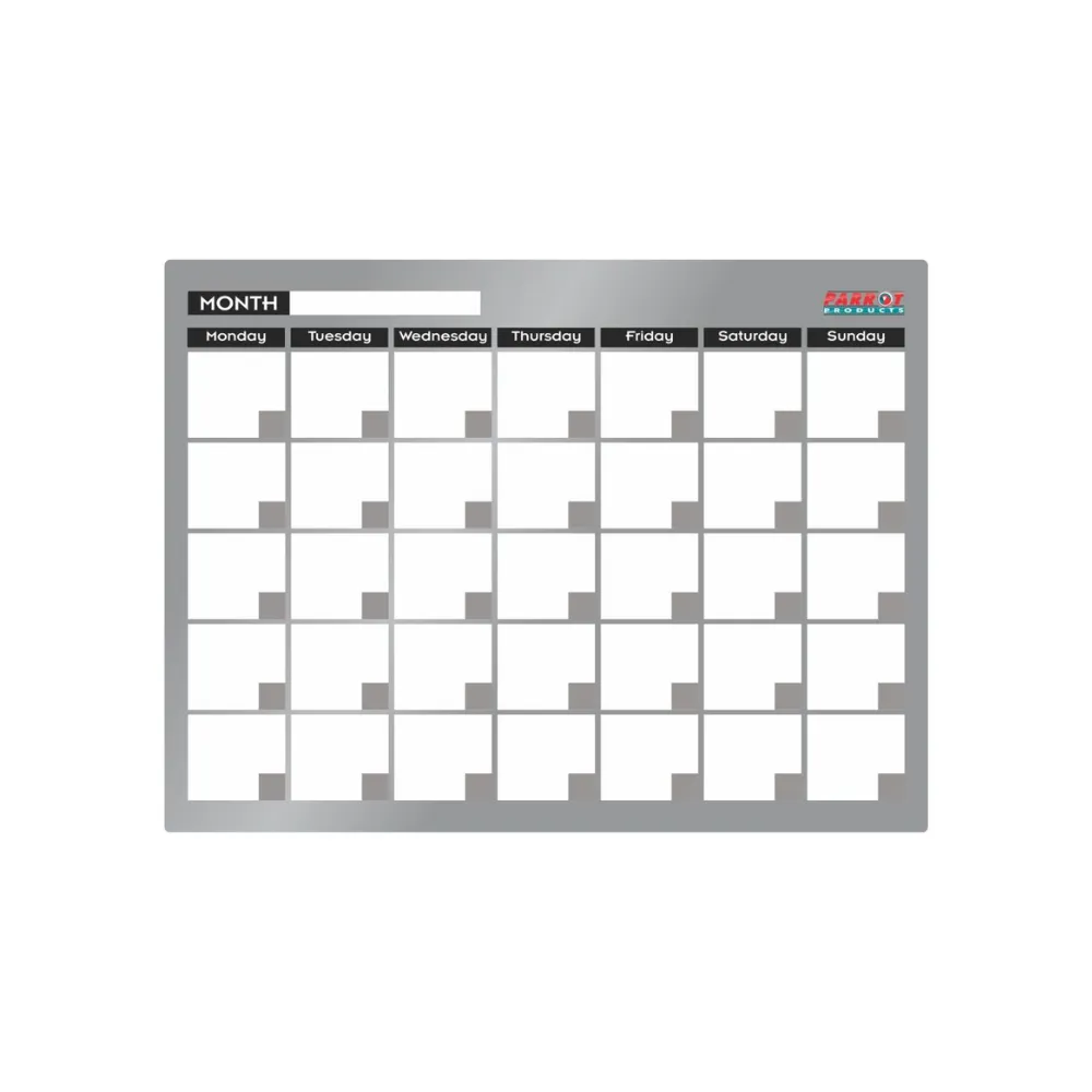 [6002305001670] Monthly Planner 600x450mm Cast Acrylic - Parrot