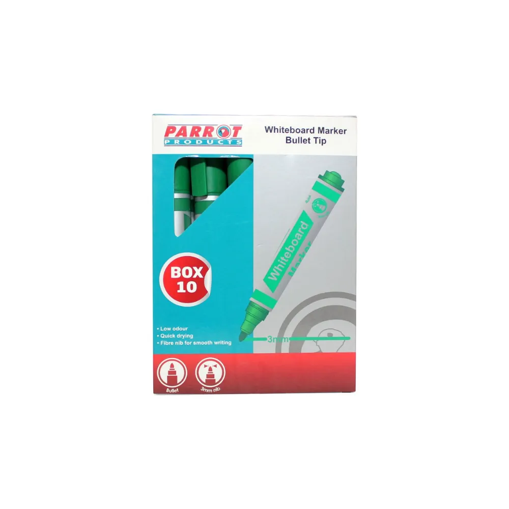 Marker Whiteboard Bullet Green 10`s  - Parrot 