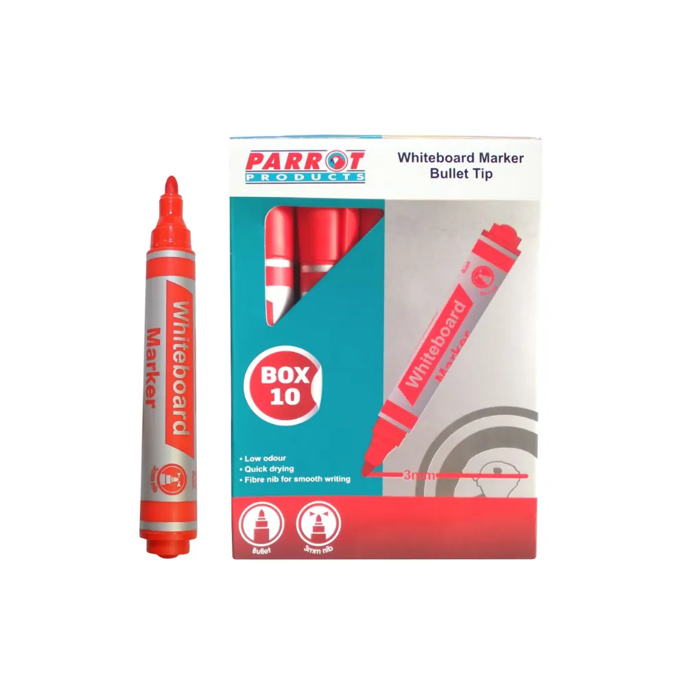 [6002305002172] Marker Whiteboard Bullet Red 10`s - Parrot 