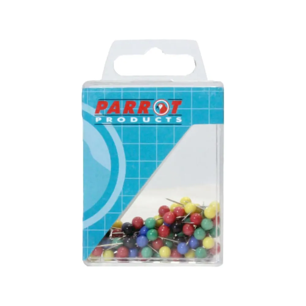 [6002305012409] Magnets Map Pins 16mm Carded Asst - Parrot 
