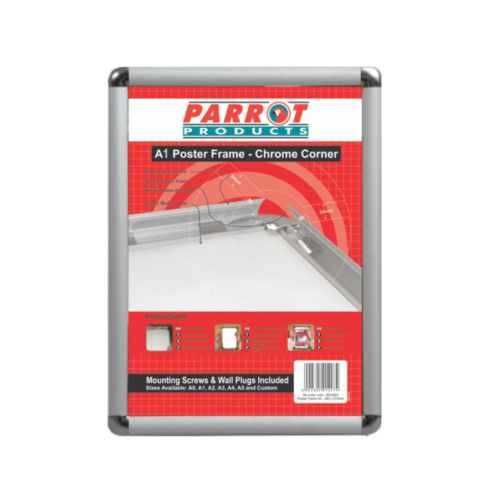 [6002305014243] Poster Frame A1 900x655mm Chrome Corner - Parrot
