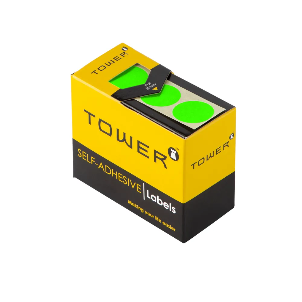 Label Flu Green 19mm Dia - Tower