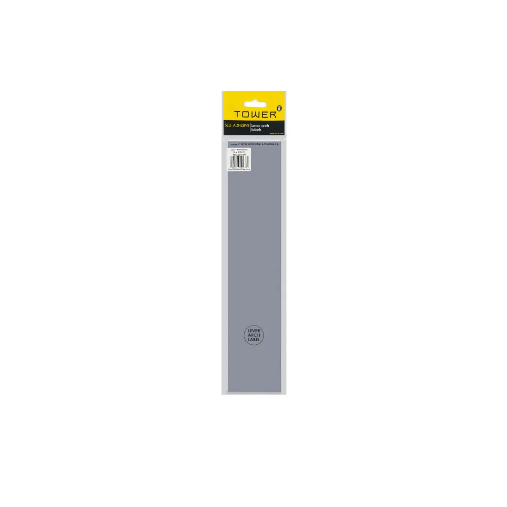 [6002866006015] Label Lever Arch Grey - Tower 