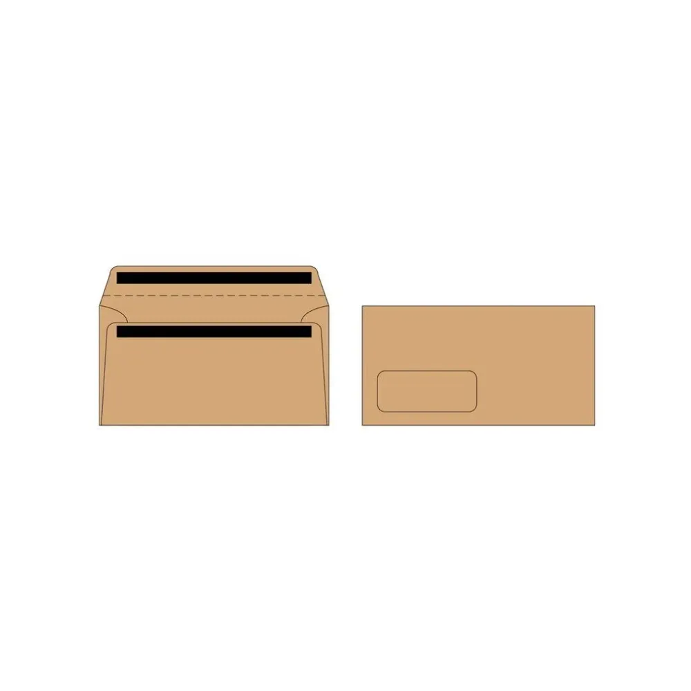 Envelope 110x220 S/S Brown Window 1115