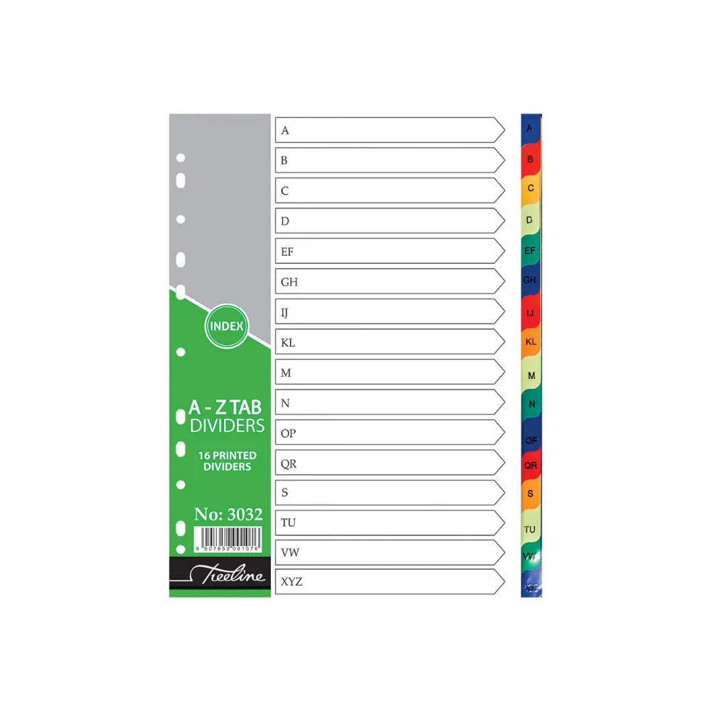 Index Divider A4 A-Z PVC - Treeline