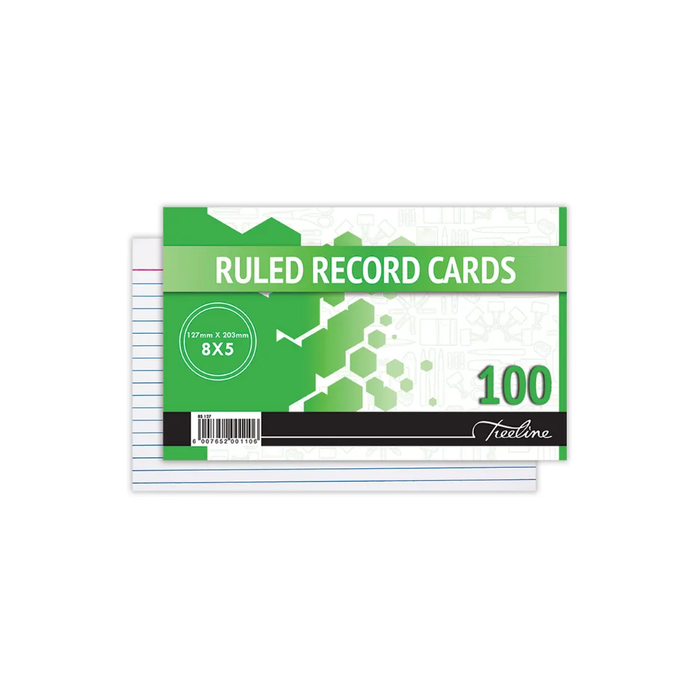[6007652001106] Record Cards 127x203mm - Treeline
