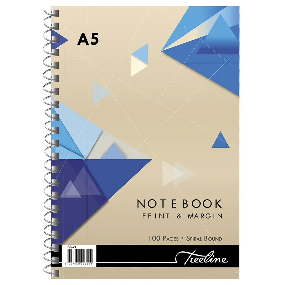 [6007652003889] Book A5 100pg Wire Notebook F/M - Treeline 