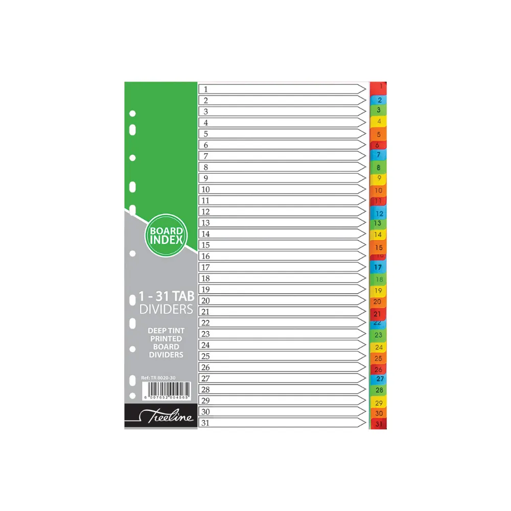 Index Dividers A4 1-31 Board Tab - Treeline