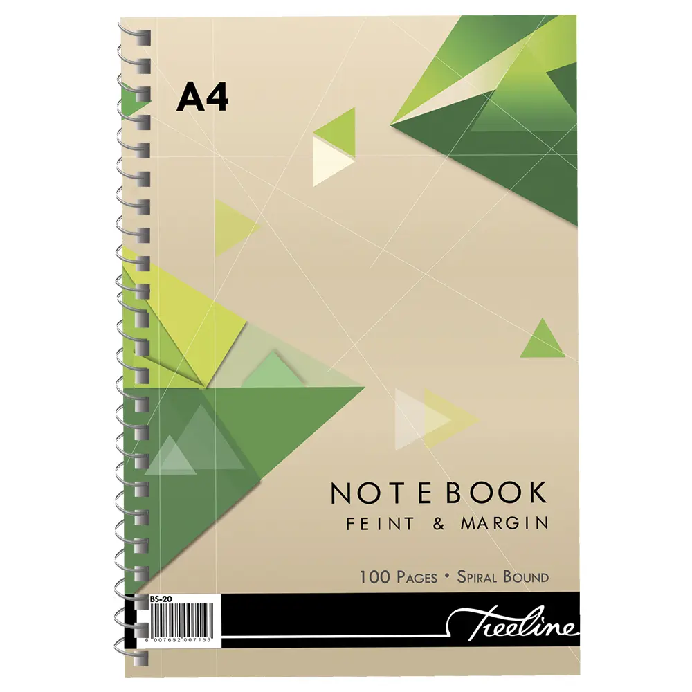 Book A4 100pg Wire Notebook F/M - Treeline