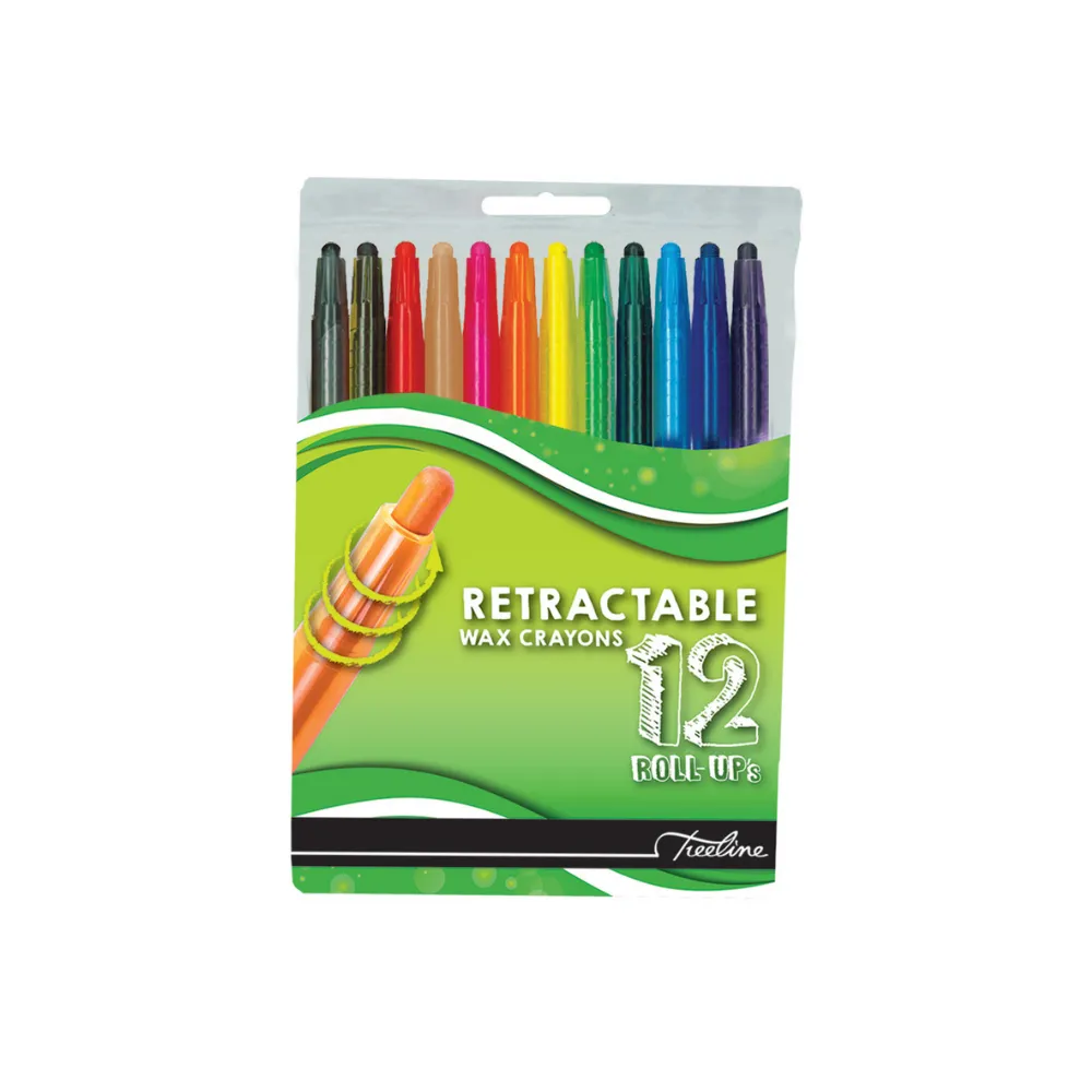 [6007652012539] Wax Crayons Retractable 12`s  - Treeline 