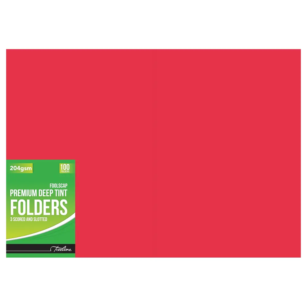 [6007652013932] File Folder Premium Deep Tint 204gsm Red - Treeline
