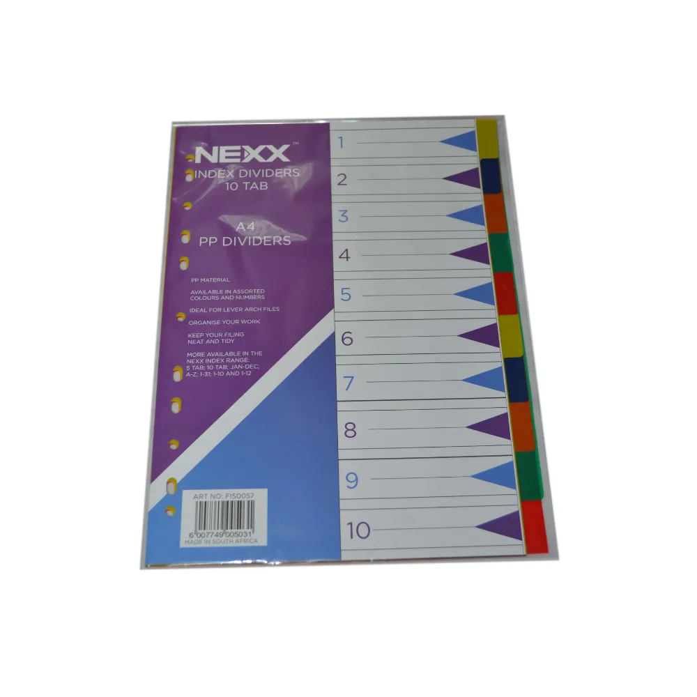 Index Divider 10 TAB PVC FIS0057 - Nexx 