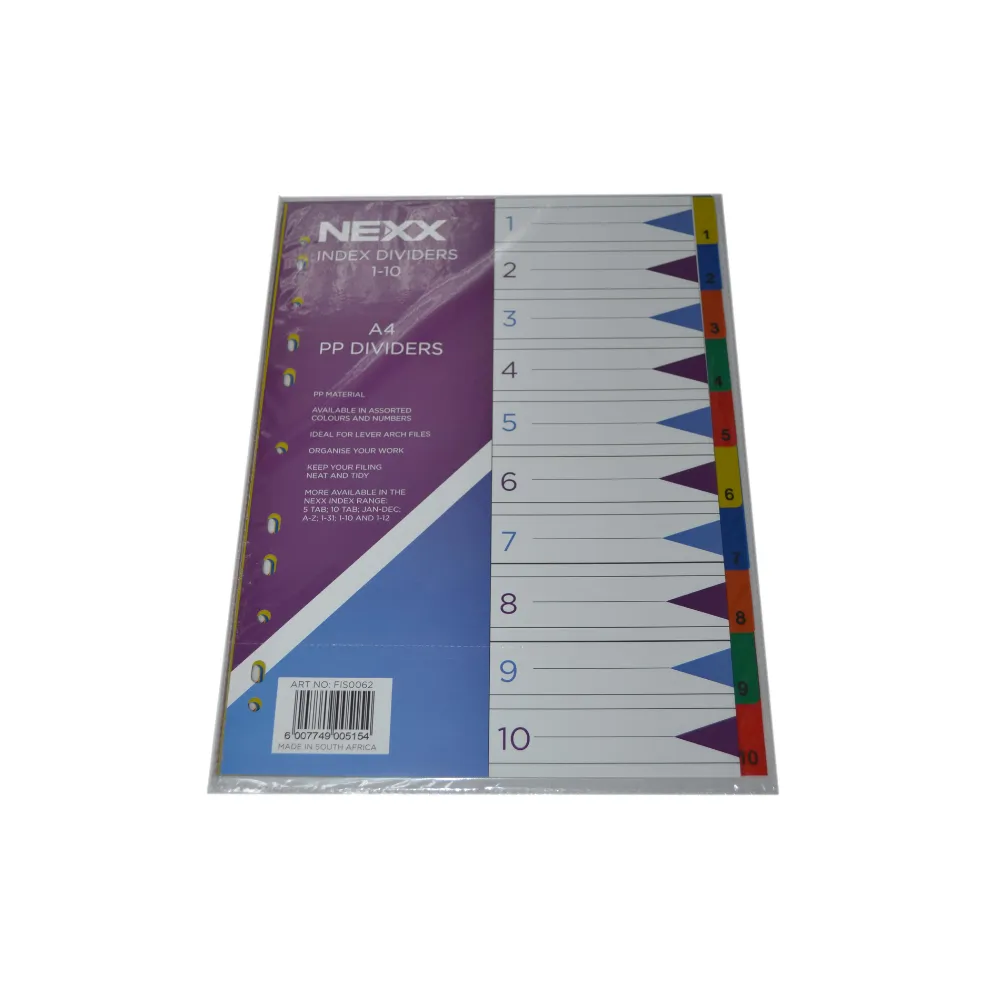 [6007749005154] Index Divider PVC 1-10 FIS0062 - Nexx