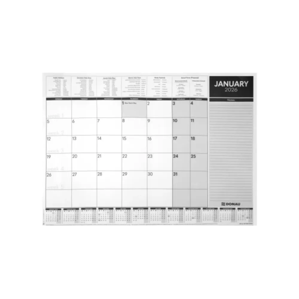 Desk Calendar Pad 2026