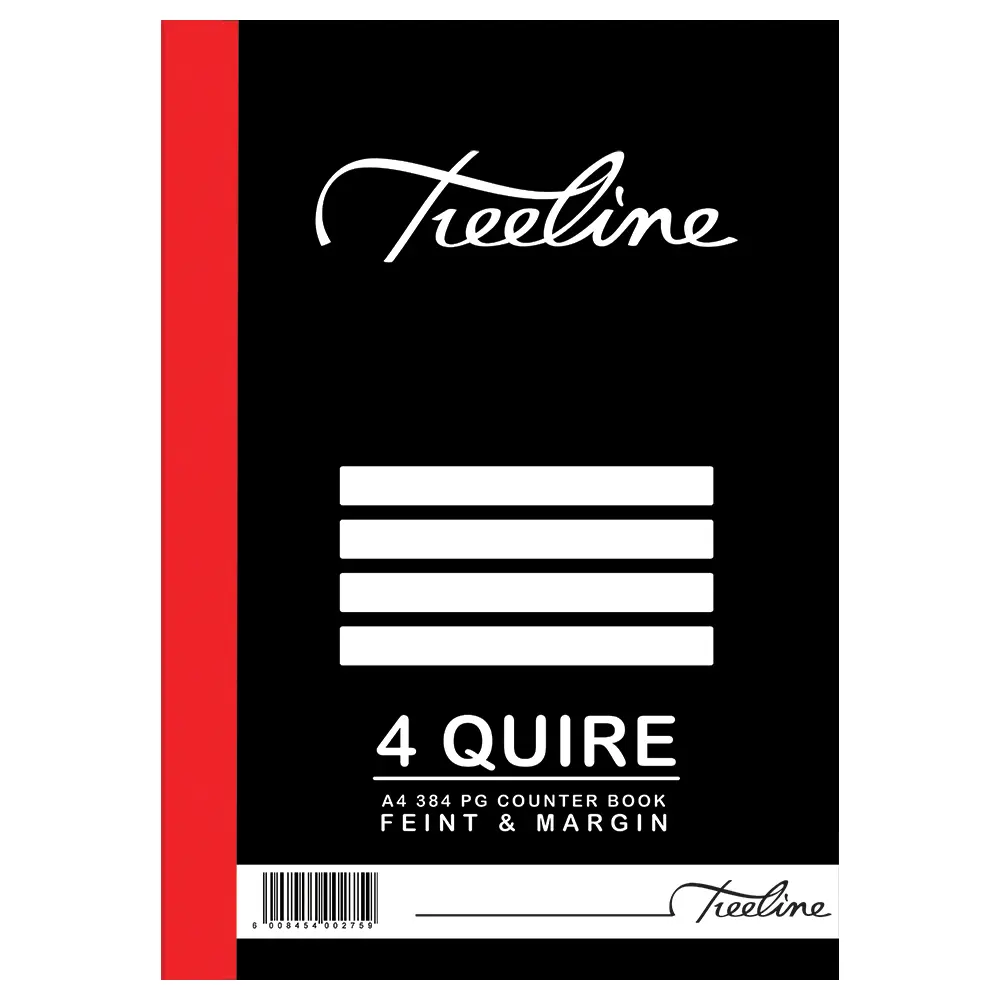 [6008454002759] Book A4 384p F/M 4 Quire - Treeline