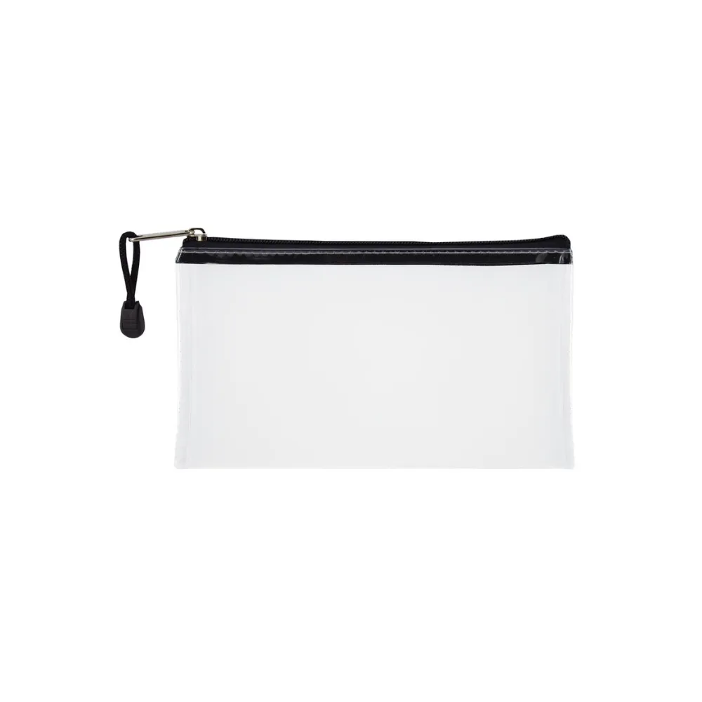 [6009548801517] Pencil Bag Clear 22cm Black Zip